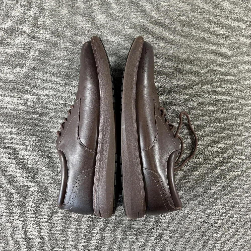 Mozo Shoes Mens Size 13 Brown Leather Slip Resistant Lace Up Work Sneakers